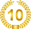 illustration eines goldenen jubiläums lorbeerkranzes