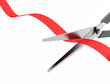 scissors cut the red ribbon