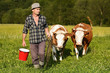 farmer and cows