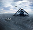 submerged building