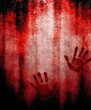 bloody hand print on wall