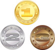 Medals for first, second and third place