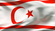 Creased NORTHERN CYPRUS satin flag in wind Creased NORTHERN CYPRUS satin flag in wind