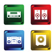 Four musical buttons