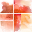 Set of watercolor abstract hand painted backgrounds