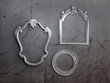 Silver frames on the wall