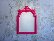 Pink frame on the wall