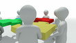 3d-men with a puzzle 3d-men with a puzzle