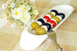 Mozzarella mit Oliven Mozzarella mit Oliven