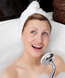 Jolly young woman having a bath Jolly young woman having a bath