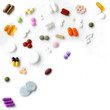 Foto: Pills mix - top left corner composition Pills mix - top left corner composition