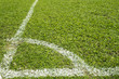 football field with green grass and white line