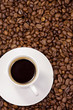 cup at coffee beans