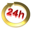 24 hours delivery sign.