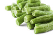 group of frozen french beans isolated over white