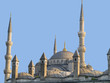 Vista de la Mezquita Azul, la joya de Estambul, Turquía