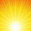 Abstract Solar Vector Background With Rays And Stars