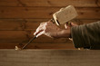 gouge wood chisel carpenter tool hammer hand