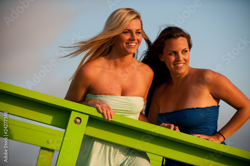 Photo: beautiful woman on California beach coast beautiful woman on California beach coast