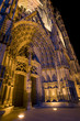 Portail de la Cathédrale Saint-Gatien à Tours de nuit