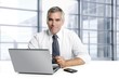 businessman senior working interior modern office