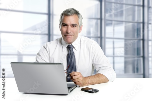 Photo: businessman senior working interior modern office businessman senior working interior modern office