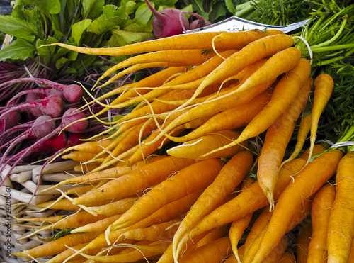 Photo: Display of carrots at Farmers' market Display of carrots at Farmers' market