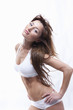 Sexy female's body in white underwear