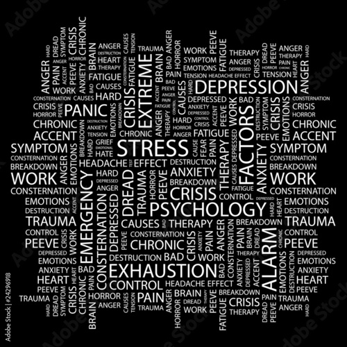 Vector: STRESS. Wordcloud vector illustration. STRESS. Wordcloud vector illustration.