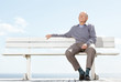 Thoughtful senior man looking away - Outdoor