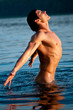 Male model in the water