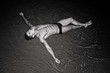 Male model in the water