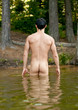 Male model in the water