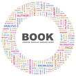 BOOK. Wordcloud vector illustration.