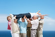Enjoyment - Group of old friends lifting a woman up