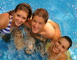 Siblings in the pool.