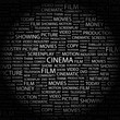 CINEMA. Wordcloud vector illustration. CINEMA. Wordcloud vector illustration.