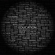 EDUCATION. Word collage on black background.