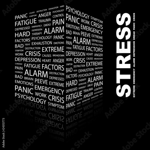 Vector: STRESS. Illustration with different association terms. STRESS. Illustration with different association terms.