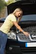 Female Driver Broken Down On Country Road Female Driver Broken Down On Country Road
