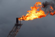 Flare boom nozzle and fire on offshore oil rig, thailand Flare boom nozzle and fire on offshore oil rig, thailand