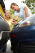 Man And Woman Having Argument After Traffic Accident Man And Woman Having Argument After Traffic Accident