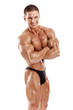 perfect muscle man isolated on white