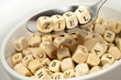 Buchstabensuppe mit Ziel