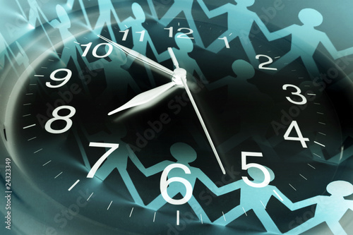 Photo: Clock and Paper Chain Clock and Paper Chain