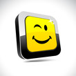 Smiley 3d square button.