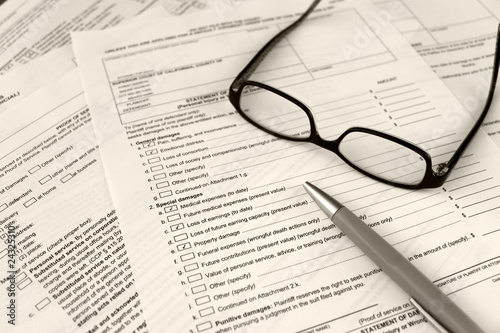 Photo: filling out legal court forms filling out legal court forms