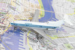Toy Airplane on map of New York