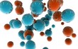 Abstract reflection blue spheres