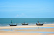 fishing boats on cha-am seashore